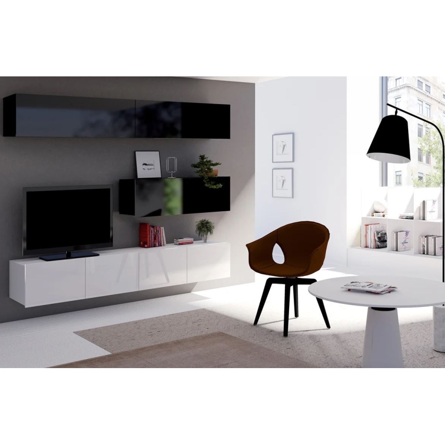 TV table PAVO 37x100 cm shiny white