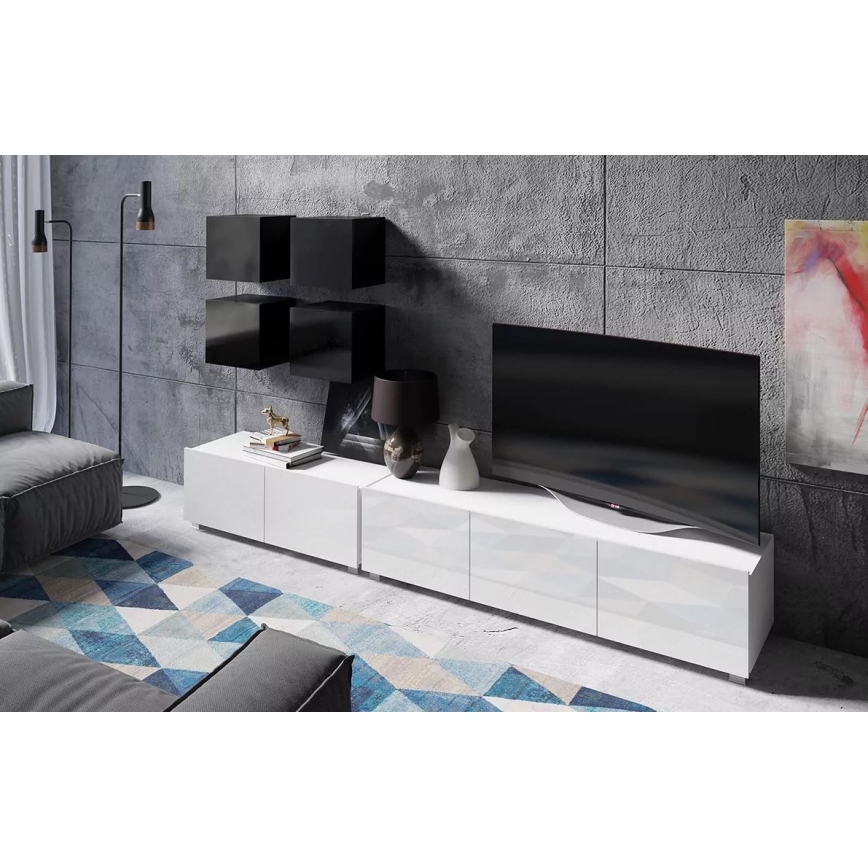 TV table PAVO 37x100 cm shiny white