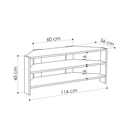 TV table THALES 45x114 cm oak