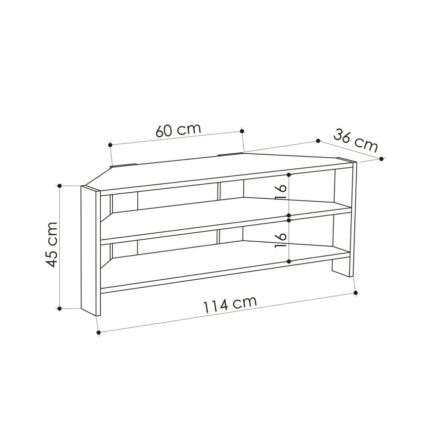 TV table THALES 45x114 cm oak