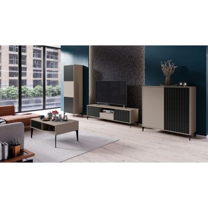 TV table with a drawer RONJA taupe/black