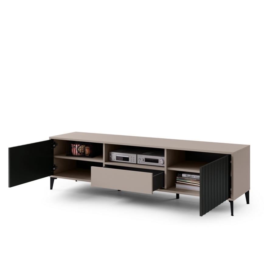TV table with a drawer RONJA taupe/black