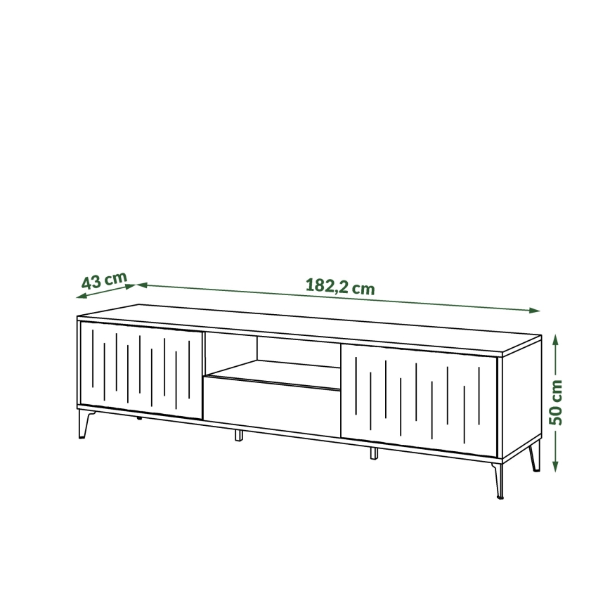 TV table with a drawer RONJA taupe/black