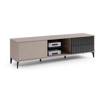 TV table with drawers RONJA taupe/black