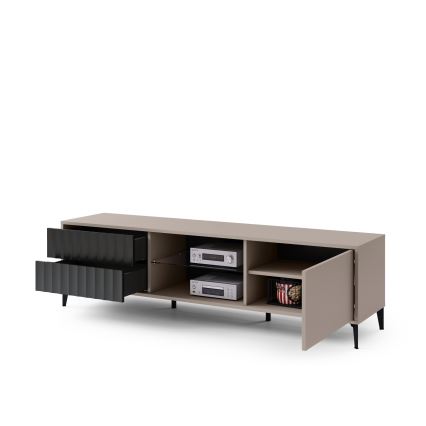 TV table with drawers RONJA taupe/black