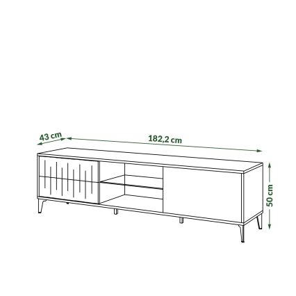 TV table with drawers RONJA taupe/black