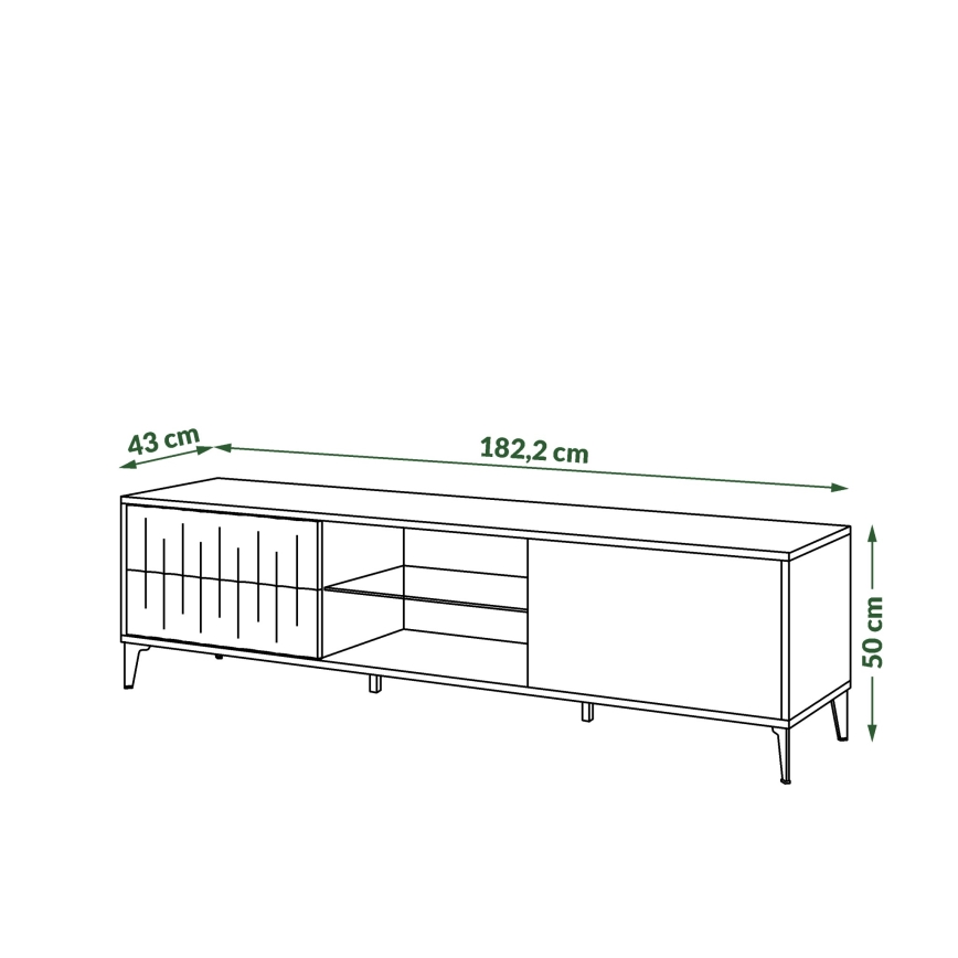 TV table with drawers RONJA taupe/black