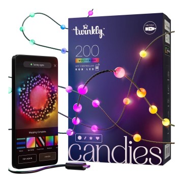Twinkly - LED RGB Dimmable Christmas chain CANDIES 200xLED 14 m USB Wi-Fi