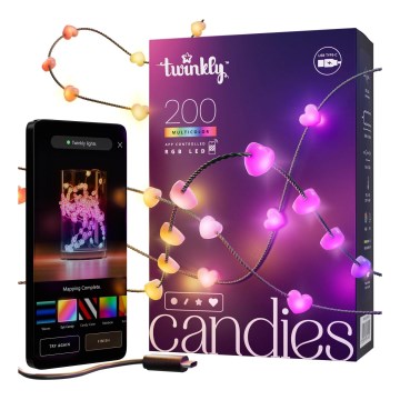 Twinkly - LED RGB Dimmable Christmas chain CANDIES 200xLED 14 m USB Wi-Fi