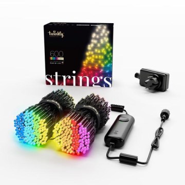 Twinkly - LED RGBW Dimmable outdoor Christmas chain STRINGS 600xLED 51,5m IP44 Wi-Fi