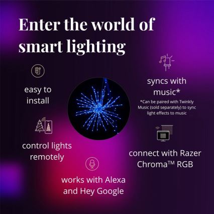 Twinkly - LED RGB Dimmable outdoor poinsettia SPRITZER 200xLED IP44 Wi-Fi