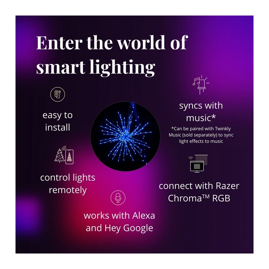 Twinkly - LED RGB Dimmable outdoor poinsettia SPRITZER 200xLED IP44 Wi-Fi