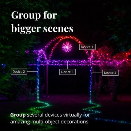 Twinkly - LED RGB Dimmable outdoor poinsettia SPRITZER 200xLED IP44 Wi-Fi