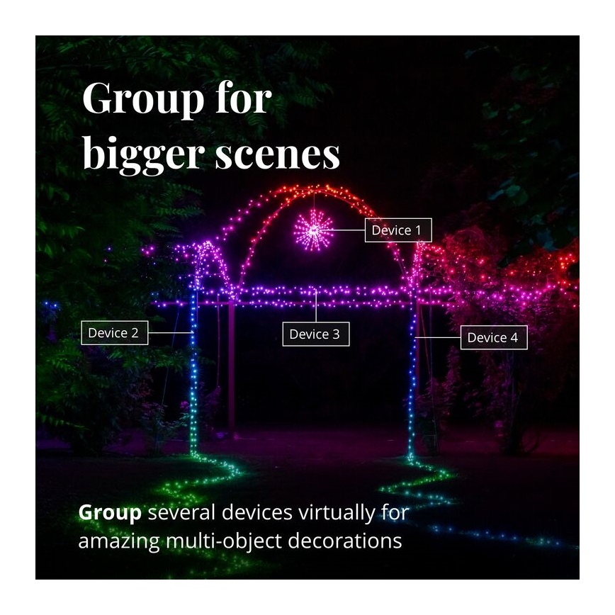 Twinkly - LED RGB Dimmable outdoor poinsettia SPRITZER 200xLED IP44 Wi-Fi
