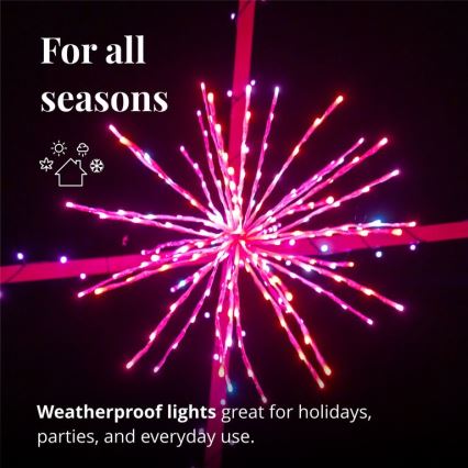 Twinkly - LED RGB Dimmable outdoor poinsettia SPRITZER 200xLED IP44 Wi-Fi