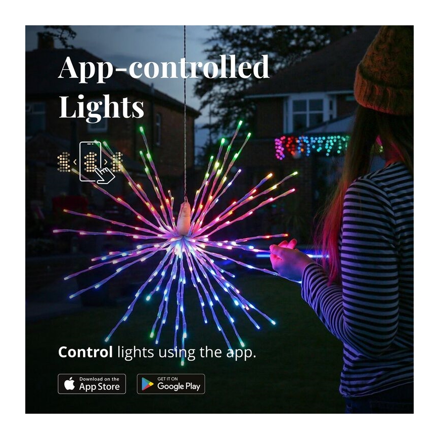 Twinkly - LED RGB Dimmable outdoor poinsettia SPRITZER 200xLED IP44 Wi-Fi