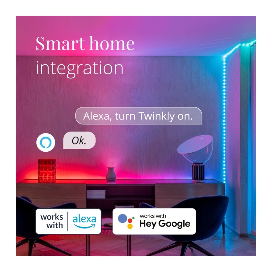 Twinkly - LED RGB Dimmable strip DOTS 60xLED 3 m Wi-Fi USB