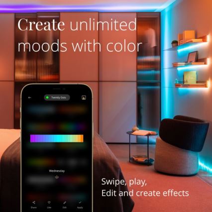 Twinkly - LED RGB Dimmable strip DOTS 60xLED 3 m Wi-Fi USB