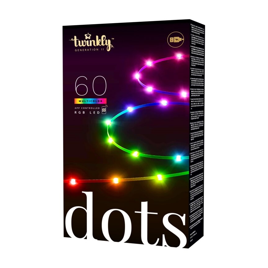 Twinkly - LED RGB Dimmable strip DOTS 60xLED 3 m Wi-Fi USB