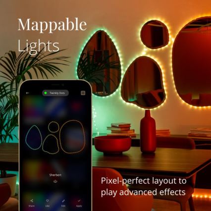 Twinkly - LED RGB Outdoor dimmable strip DOTS 200xLED 10 m IP44 WiFi