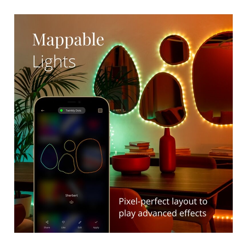 Twinkly - LED RGB Outdoor dimmable strip DOTS 400xLED 20 m IP44 Wi-Fi