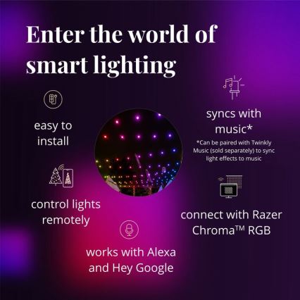 Twinkly - LED RGB Dimmable outdoor decorative chain FESTOON 20xLED 14m IP44 Wi-Fi