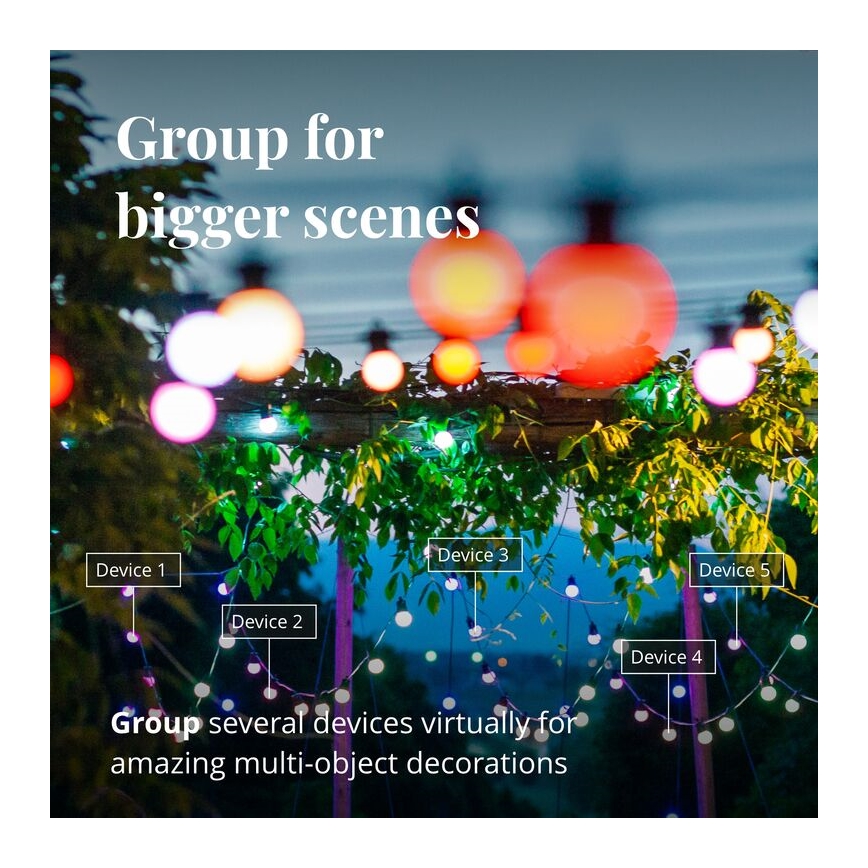 Twinkly - LED RGB Dimmable outdoor decorative chain FESTOON 20xLED 14m IP44 Wi-Fi