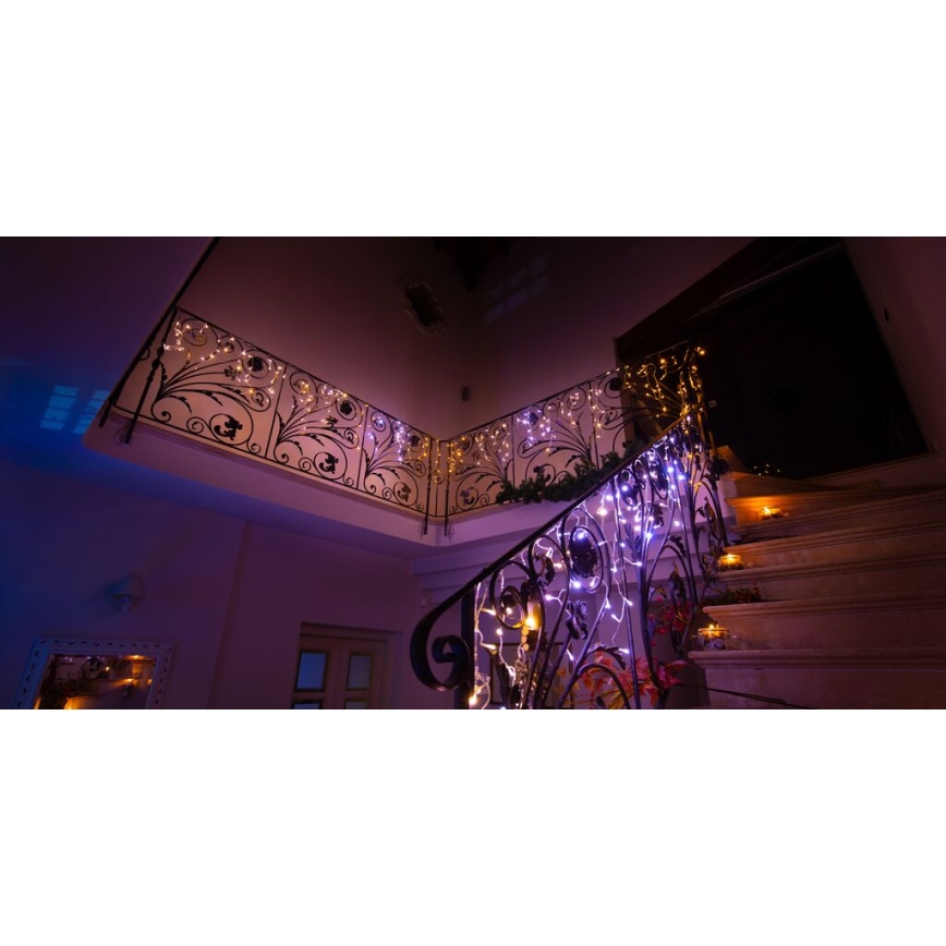 Twinkly - LED Dimmable outdoor Christmas curtain ICICLE 190xLED 11,5m IP44 Wi-Fi
