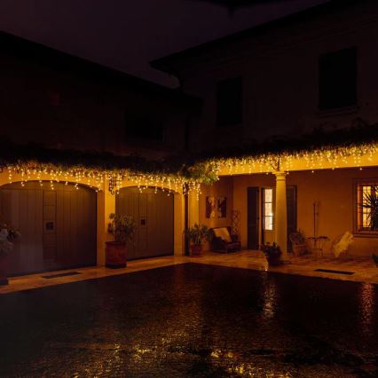 Twinkly - LED Dimmable outdoor Christmas curtain ICICLE 190xLED 11,5m IP44 Wi-Fi