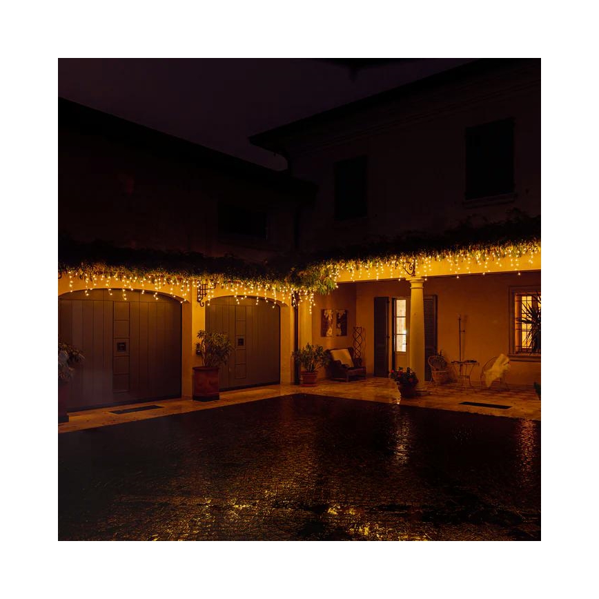 Twinkly - LED Dimmable outdoor Christmas curtain ICICLE 190xLED 11,5m IP44 Wi-Fi