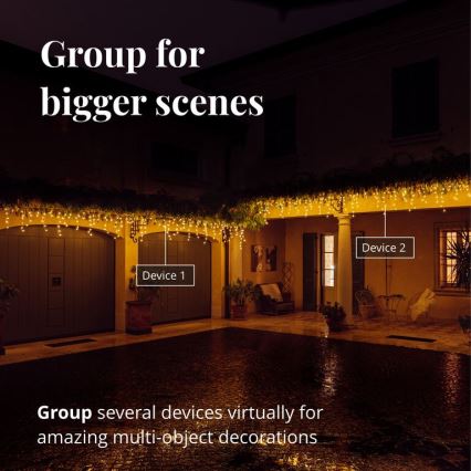 Twinkly - LED Dimmable outdoor Christmas curtain ICICLE 190xLED 11,5m IP44 Wi-Fi
