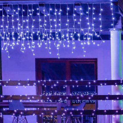 Twinkly - LED RGBW Dimmable outdoor Christmas curtain ICICLE 190xLED 11,5m IP44 Wi-Fi
