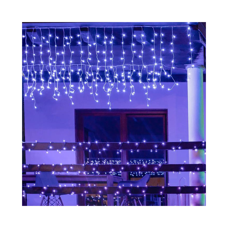 Twinkly - LED RGBW Dimmable outdoor Christmas curtain ICICLE 190xLED 11,5m IP44 Wi-Fi