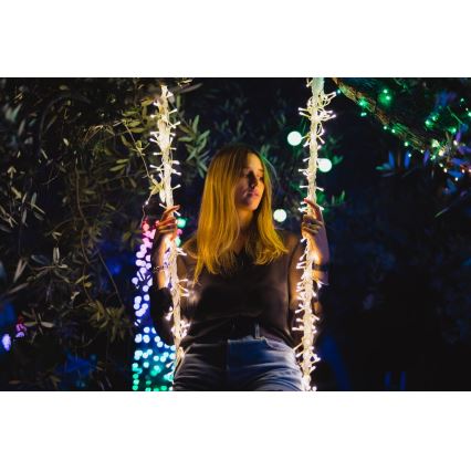 Twinkly - LED RGBW Dimmable outdoor Christmas curtain ICICLE 190xLED 11,5m IP44 Wi-Fi