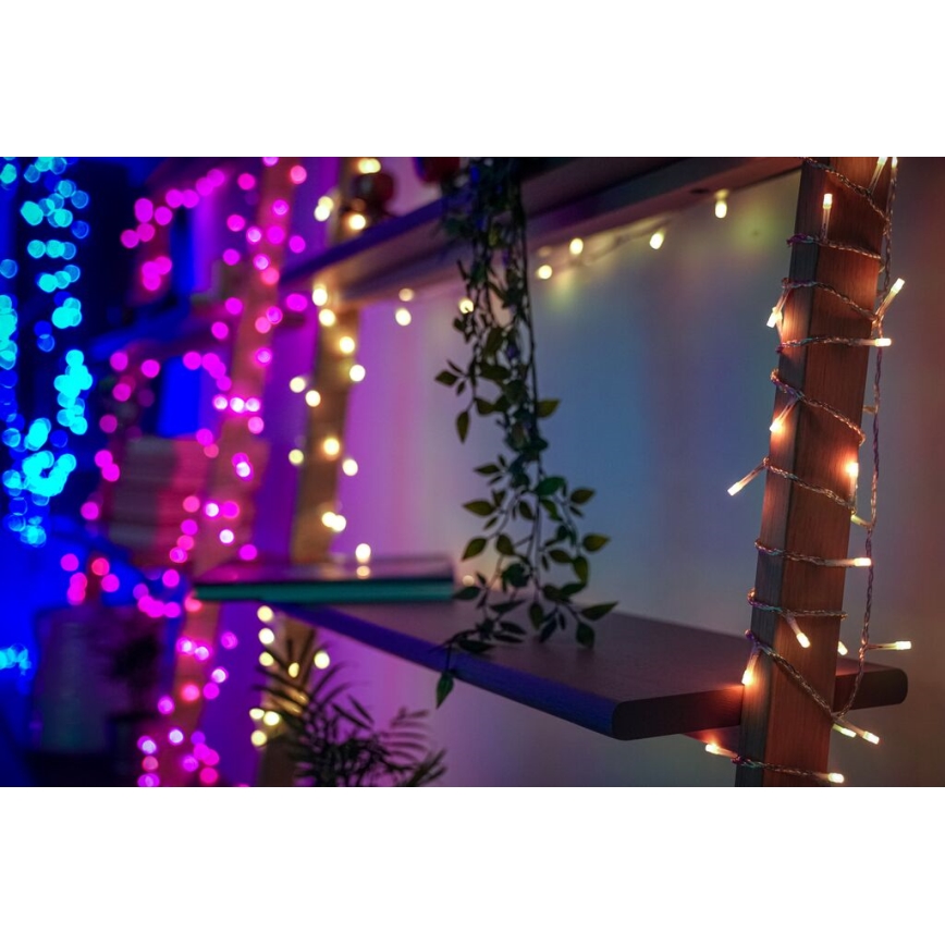 Twinkly - LED RGBW Dimmable outdoor Christmas curtain ICICLE 190xLED 11,5m IP44 Wi-Fi