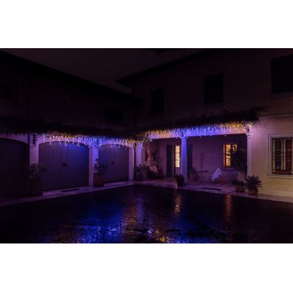 Twinkly - LED RGBW Dimmable outdoor Christmas curtain ICICLE 190xLED 11,5m IP44 Wi-Fi
