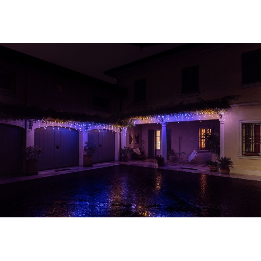 Twinkly - LED RGBW Dimmable outdoor Christmas curtain ICICLE 190xLED 11,5m IP44 Wi-Fi