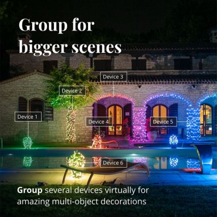 Twinkly - LED RGBW Dimmable outdoor Christmas curtain ICICLE 190xLED 11,5m IP44 Wi-Fi