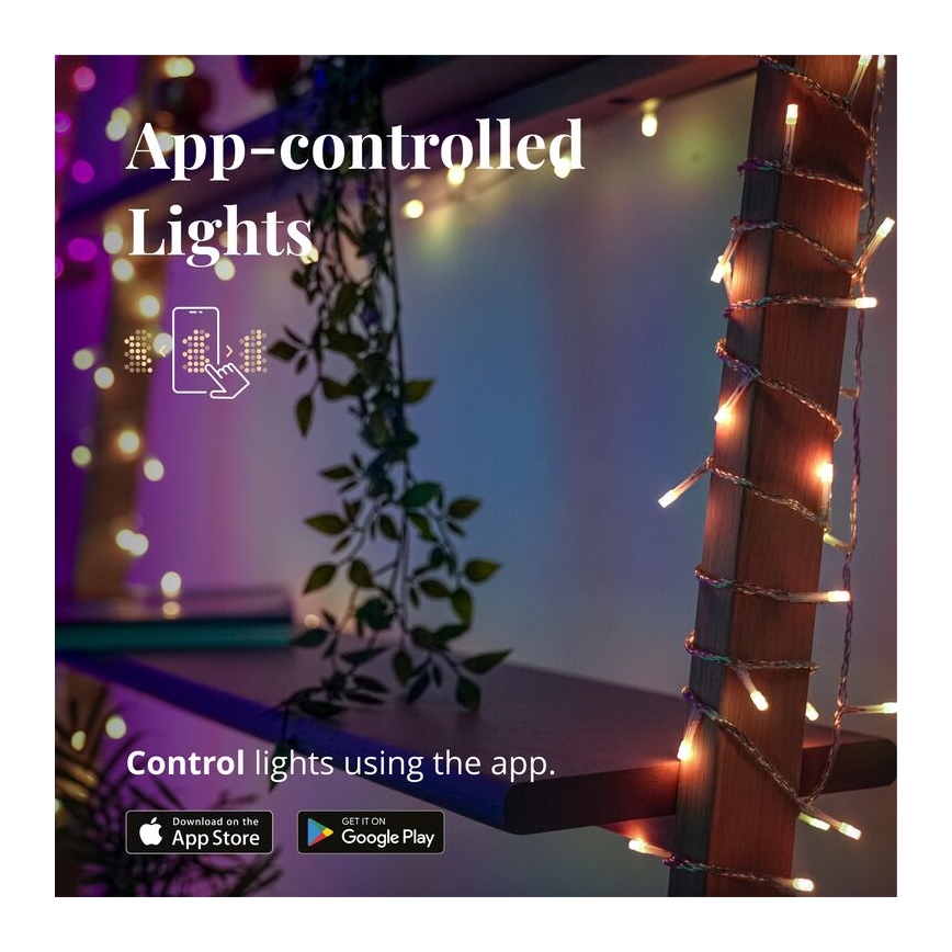 Twinkly - LED RGBW Dimmable outdoor Christmas curtain ICICLE 190xLED 11,5m IP44 Wi-Fi
