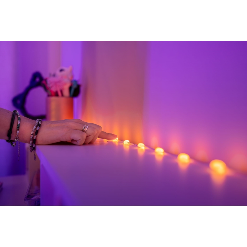 Twinkly - CANDIES RGB dimmable LED string 200xLED 14 m USB Wi-Fi