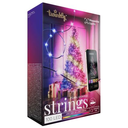 Twinkly - LED RGB Dimmable Christmas chain CANDIES 100xLED 8 m USB Wi-Fi