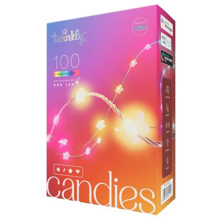 Twinkly - Dimmable RGB LED Christmas String Lights CANDIES 100xLED 8 m USB Wi-Fi