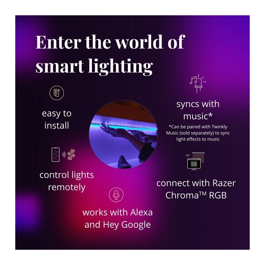 Twinkly - LED RGB Dimmable strip LINE 100xLED 1,5 m Wi-Fi