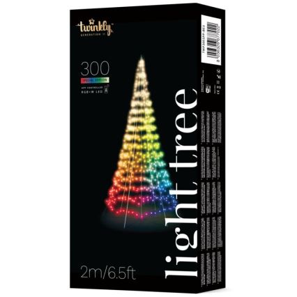 Twinkly - LED RGBW Dimmable outdoor Christmas tree LIGHT TREE 300xLED 2m IP44 Wi-Fi