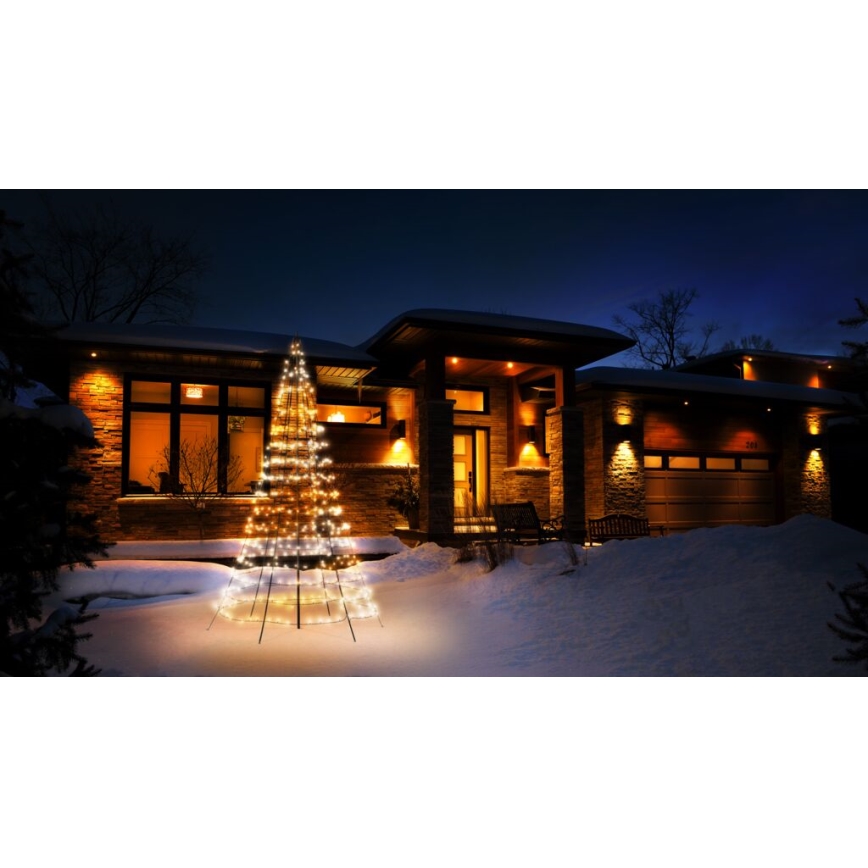 Twinkly - LED RGBW Dimmable outdoor Christmas tree LIGHT TREE 450xLED 3m IP44 Wi-Fi
