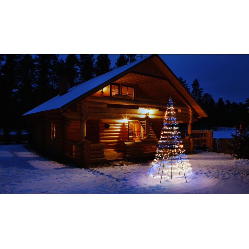 Twinkly - LED RGBW Dimmable outdoor Christmas tree LIGHT TREE 450xLED 3m IP44 Wi-Fi