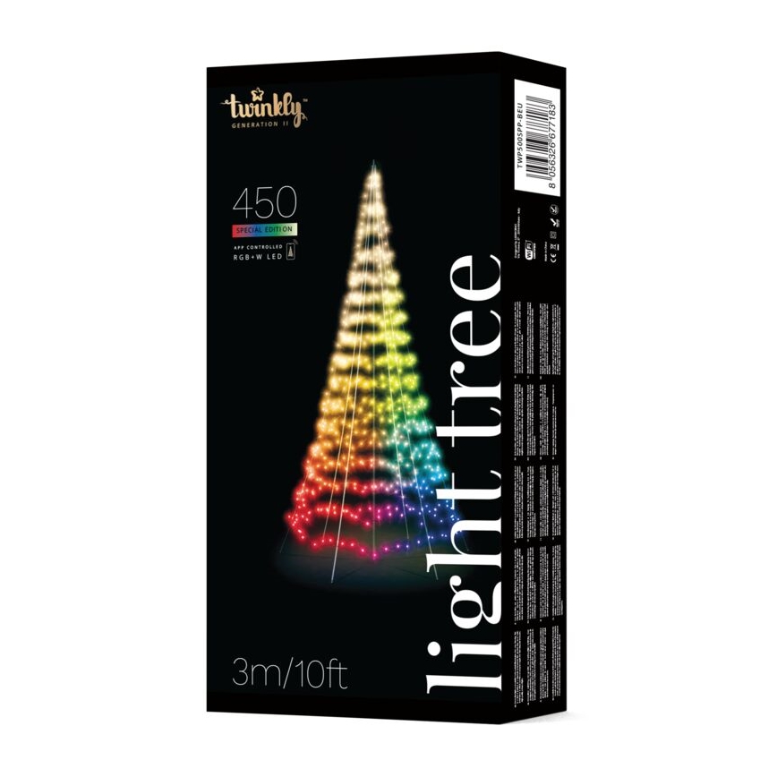 Twinkly - LED RGBW Dimmable outdoor Christmas tree LIGHT TREE 450xLED 3m IP44 Wi-Fi