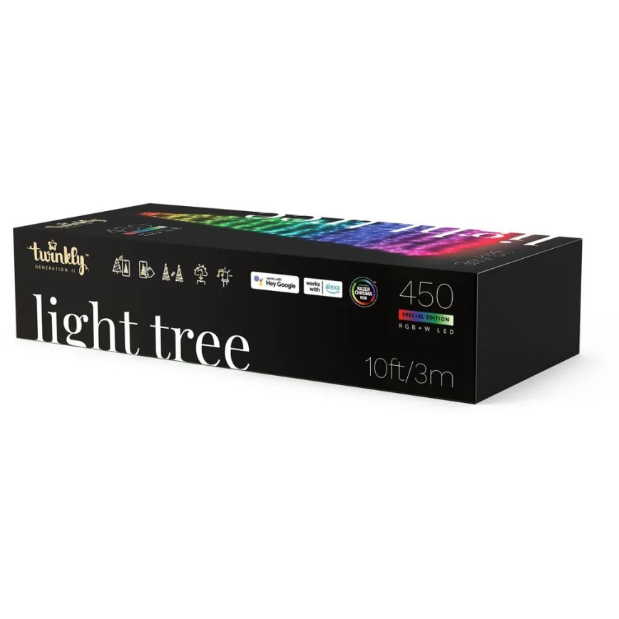 Twinkly - LED RGBW Dimmable outdoor Christmas tree LIGHT TREE 450xLED 3m IP44 Wi-Fi