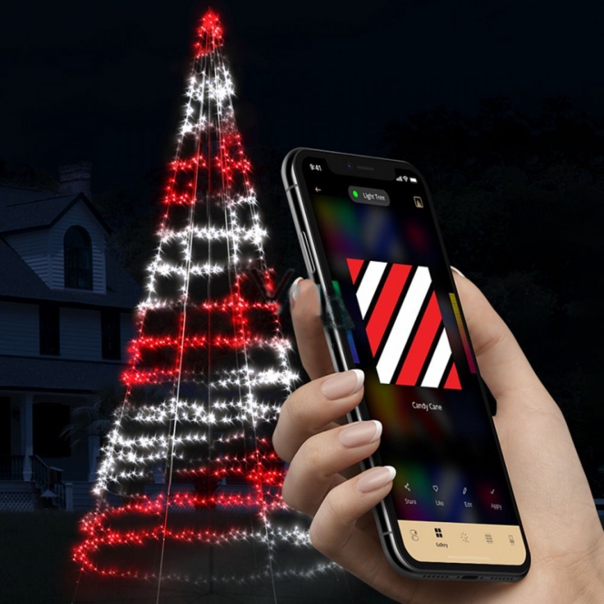 Twinkly - LED RGBW Dimmable outdoor Christmas tree LIGHT TREE 750xLED 4m IP44 Wi-Fi