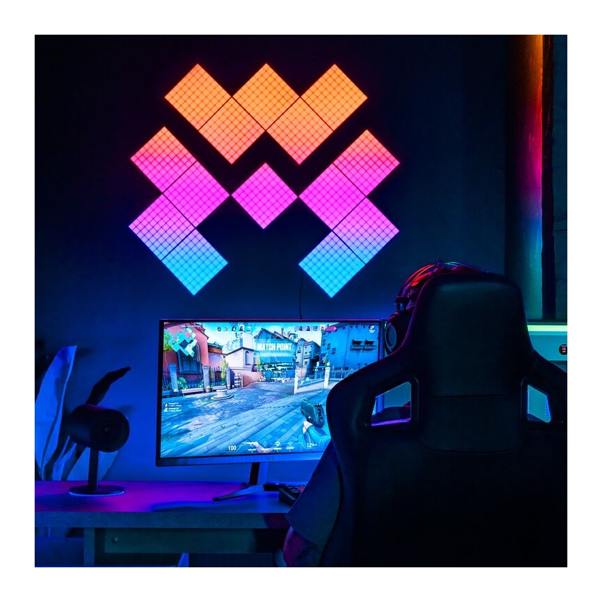 Twinkly - LED RGB Dimmable panel SQUARES 64xLED 16x16 cm Wi-Fi